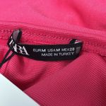 ZARA NEW- hot pink long sleeve corset crop top size medium Photo 8