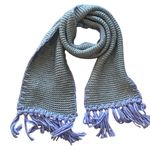 AQUA NWT  Gray & Lavender Knitted Fringe Detail Scarf Neck warmer Photo 1