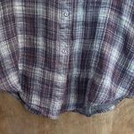 AQUA  Flannel Purple and Gray Plaid Button Down. Size XS Photo 2
