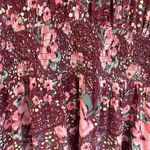 Aerie  burgundy floral mini dress, gathered waist & cuffs, size L Photo 7