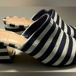 Tory Burch A Rare HTF  Salinas Slip On Blue And White Striped Heels Shoes US6 Photo 3