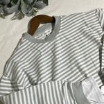 Nordstrom Cali Be Gray New Sweatshirt Striped Layered Oversized Medium Photo 6