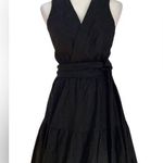 Christian LaCroix NWT  Linen Blend Tiered Wrap dress Black size M Photo 0