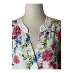 Kindred  Shirt Women Medium White Embroidered Floral Button Down Boho Cottagecore Photo 3