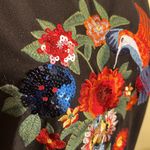 ZARA BLACK FLORAL APPLIQUÉ with Colorful Floral Embroidery ruffle hem Mini DRESS Photo 7