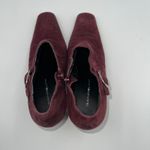 Bandolino  Burgundy Suede Square Toe Ankle Booties Buckle Womens 6.5M Western Photo 4