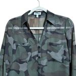 EXPRESS  The Portofino Shirt Womens Small Multicolor Camouflage Sheer Blouse Photo 1