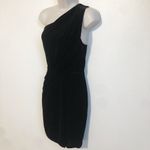 BCBGeneration 🆕  velvet one shoulder mini dress sleeveless black large pullover Photo 5