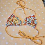 Free People NWOT FP Beach Michelle Printed Triangle Gold Coast Bikini Top M Photo 2