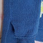 Wooden Ships ANTHRO BLUE KNIT WITH DAISY FLORAL PRINT V NECK SWEATER S/M Photo 5