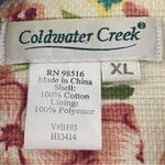 Coldwater Creek  Jacket Button Cotton Floral Patchwork Pink Green Size X-Large Photo 13