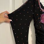 Vintage Fancy Fashions Inc Floral Sequin Dress Black Size M Photo 6