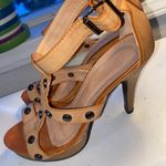 Cecilia New York Camel Colored Strappy 4” Heels size 7 Orange Photo 9