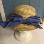 Vintage Kentucky Derby Acrylic Straw Hat With‎ Floral Embroidered Bandana Bow Yellow Photo 1
