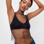 Nasty Gal Diamante Fishnet Crop Top Photo 0