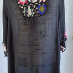 Beach By Exist Beach Cover Up Black Crochet Trimming‎ Boho  Womens Size Small Photo 0