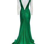 Jessica Angel Keyhole Cross Front High Slit Low Back Gown Green Size Small NWT Photo 1