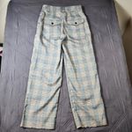 ASOS Womens Plaid Flat Front Wide Leg Pants Size 8 Grey Preppy Streetwear Gray Photo 1