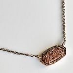 Kendra Scott Elisa Copper Drusy Pendant Silver Chain Necklace Photo 0