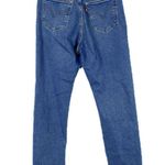 Levi's  Distressed Button Fly Wedgie Straight Jeans Medium Wash Size 28 EUC Photo 7