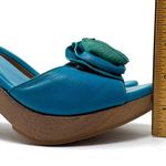 YSL YVES SAINT LAURENT turquoise leather heel slides, made in Spain, size 39 Photo 8