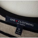 One Clothing Los Angeles Black & Cream Striped Long Dress Photo 3