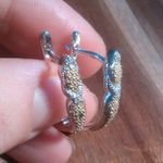 Green Diamond Accent Hoop Earrings Photo 5