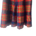 Vintage 90s Size XS Wool‎ Blend Red Plaid Academia Tweed Above Knee Skirt Photo 2