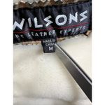 Wilson's Vintage Tan Suede Faux Shearling Lined Duffle Coat Jacket Warm Winter Size M Photo 3