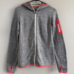 Ortovox Women's Size M Zip Up Hoodie Jacket Heather Gray Pink Merino Wool Fleece Size M Photo 0