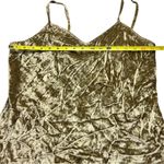Loft Y2K 90s Glam Gold Crushed Velvet Column Dress Low Back Spaghetti Straps Photo 2