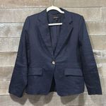 Quince Navy 100% European Linen Structured Blazer size XS Blue Photo 3