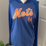 Majestic NY Mets long sleeve blue orange raglan hoodie New size large Photo 3