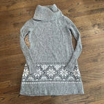 Abercrombie & Fitch Large Turtleneck Sweater Gray and White Marled Large M0467 Photo 0