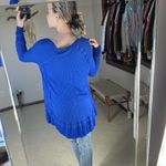 We The Free Free People: Royal Blue Thermal Oversized Sweater Photo 1