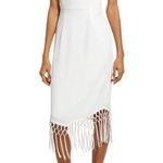 Lulus White Halter Neck Fringe Dress in a size medium m Photo 0