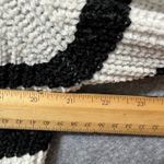 No Comment Womens Pullover Knit Sweater XL Black White Striped Quarter Zip Photo 1