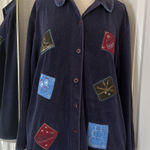 Classic Elements Vintage 90s Christmas/winter embroidered Terry button down Photo 0