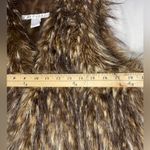 Shaggy faux fur vest animal print ski resort snow Brown Size M Photo 2