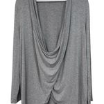 Zenergy by Chico’s Gray Knotted Sweatshirt Deep Cowl Neck size 2 or US 12 Womens Photo 0
