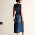 BODEN Hotch Denim Midi DressHotched Denim Size 6p Blue Photo 2