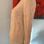 Ann Taylor  Lambs Wool Blend  Sweater White Cream Cableknit Soft women’s size M Photo 2