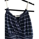 One Clothing  summer cotton striped navy dress size medium rope shoulders sun dre Photo 2
