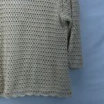 Vintage Crocheted Linen Cardigan Open Knit Travel Vacation Coverup Beach Sea Yellow Size 1X Photo 3