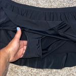 Aqua Green  Black Ruffled‎ Mini Skirt Resort Wear Size Large Photo 6
