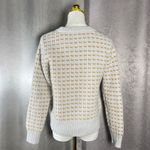 Madewell Fair Isle Stripe Sweater XS Light Gray Pink Gold Green Cozy Knit Photo 4