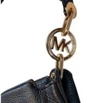 Michael Kors Black Pebbled Leather Shoulder Bag Hobo Purse Gold Hardware Photo 4