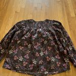 Summersalt  Dark Floral Smocked Cotton Blouse Top Sz XL Photo 6