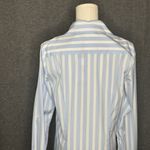 Harshman Willow Stripe Long Sleeve Blue White Cotton Shirtdress Womens Small Photo 6