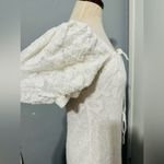 ZARA  Oyster White Jacquard Knit Squared Neck Summer Boho Midi Lined Dress Sz S Photo 12